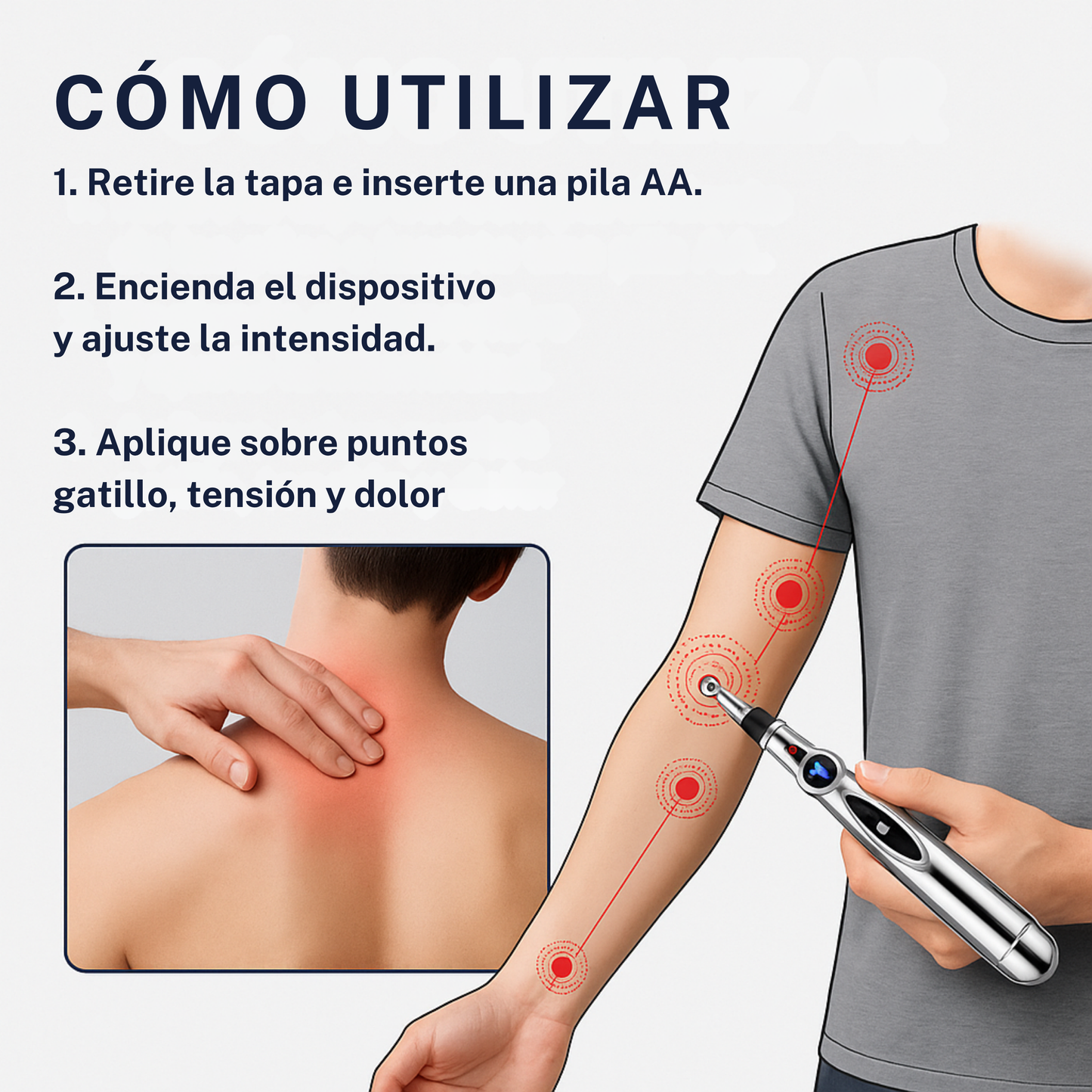 MYOKO™ - Bolígrafo de Acupresión Eléctrica | Alivio de Puntos Gatillo